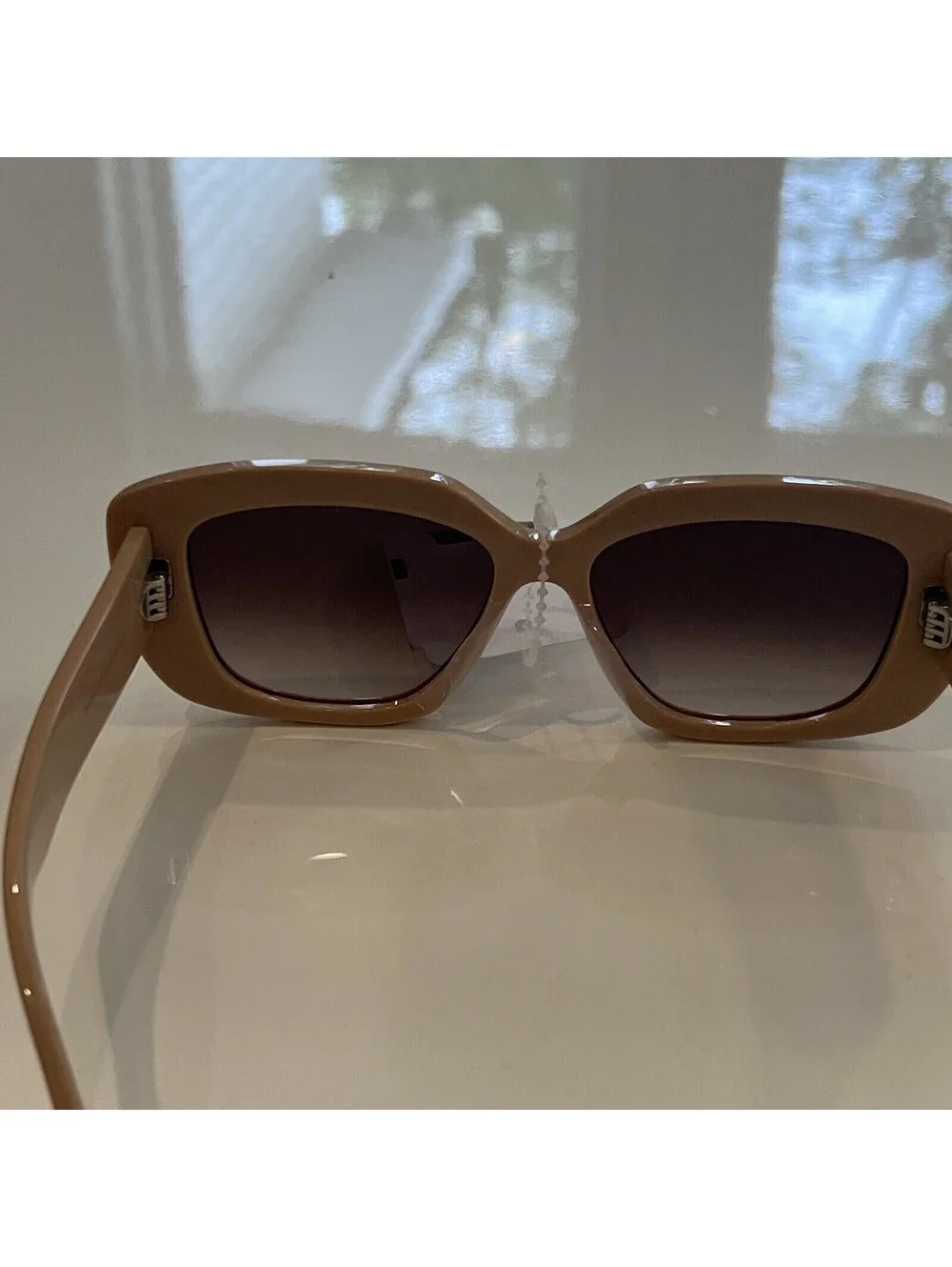 $510 CELINE PARIS CL40216U 57F Shiny Solid Nude Sunglasses